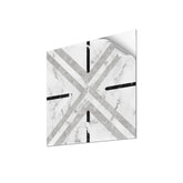 5 Pcs Peel and Stick Frosted Vinyl Floor Tiles Sticker for Kitchen Bathroom, Waterproof Backsplash Sticker Wall Tile Stickers, 12x12inch, Geometric Lines Marble